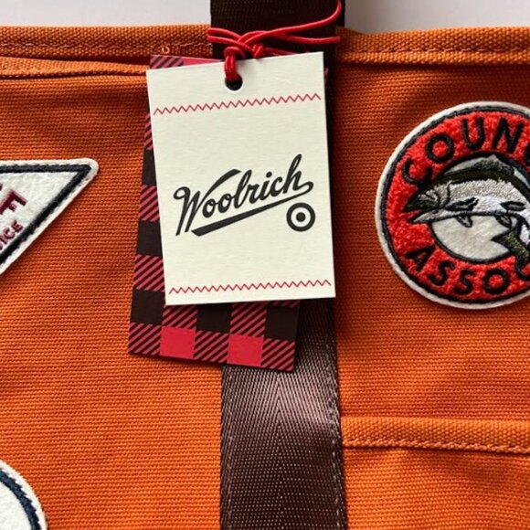 Woolrich x Target Large Patchwork Tote Bag Burnt Orange - Picture 10 of 10